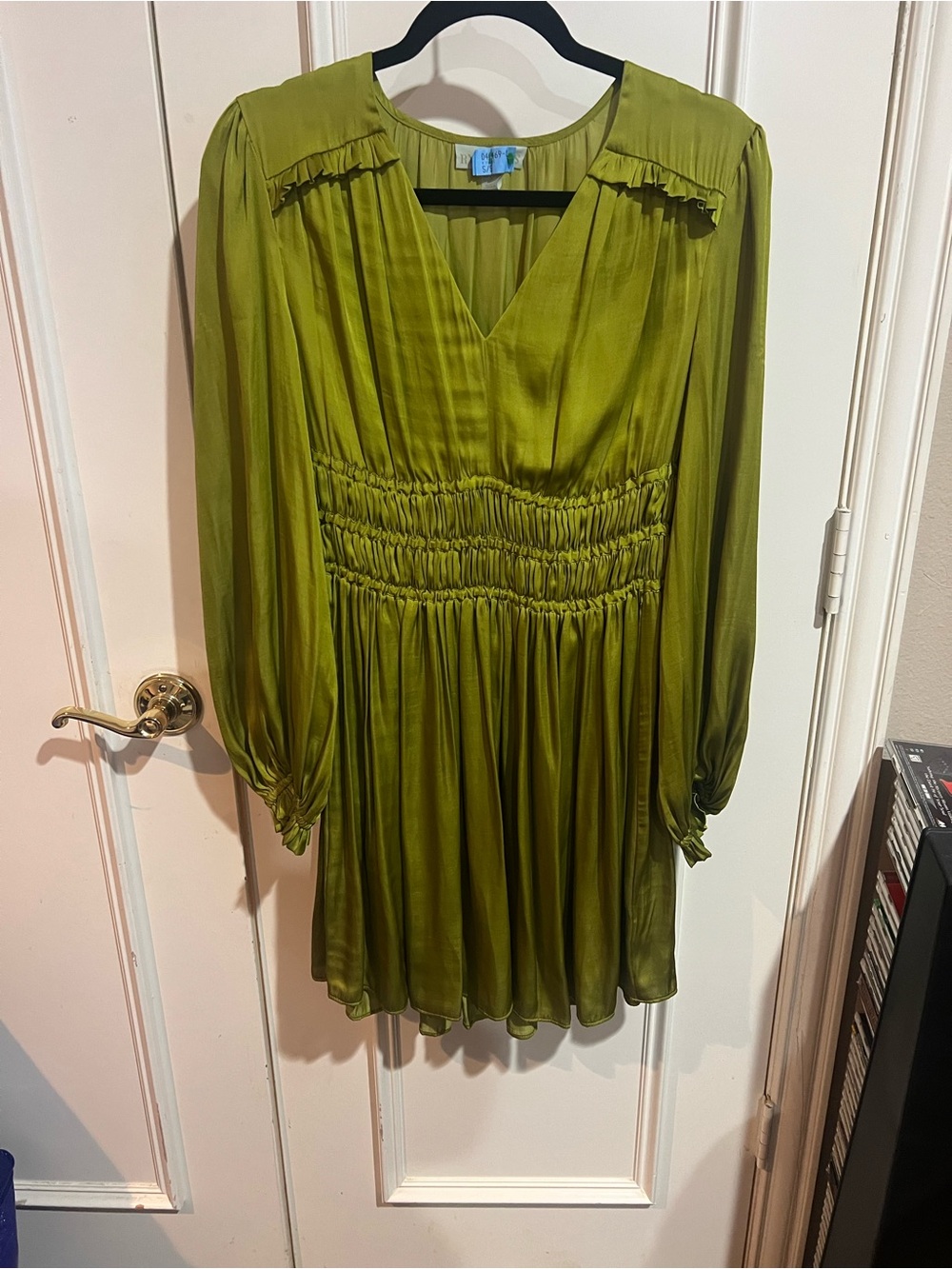 Ryegrass V-Neck Mini Dress in Olive